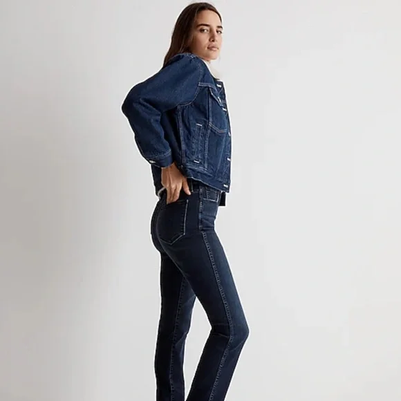 Madewell xs The Cropped Oversized Trucker Jean Jacket: Sherpa Collar Edi… - Picture 4 of 9